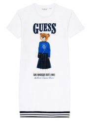Guess Sukienka codzienna J6RK11 KAD74 Biały Regular Fit. Białe sukienki dziewczęce Guess, z aplikacjami, z bawełny, bez ramiączek, proste. Za 199.99 zł.