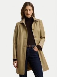 LAUREN RALPH LAUREN Płaszcz przejściowy 297967121002 Beżowy Straight Fit. Brązowe płaszcze damskie Lauren Ralph Lauren, s, bez wzorów, z bawełny, bez kaptura. Za 1,129.00 zł.