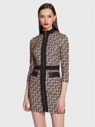 Elisabetta Franchi Sukienka koktajlowa AB-339-31E2-V460 Beżowy Slim Fit. Brązowe sukienki damskie Elisabetta Franchi, bez wzorów, z syntetyku, wizytowe, bez ramiączek. Za 2,069.00 zł.