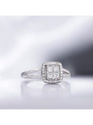 DIAMOND & CO Złoty pierścionek "Beloni" z diamentami rozmiar: 48. Szare pierścionki damskie Diamond & Co, z diamentem, złote. Za 2,000.99 zł.