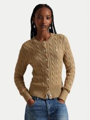 Polo Ralph Lauren Kardigan 211971868502 Beżowy Regular Fit. Brązowe kardigany damskie Polo Ralph Lauren, l, bez wzorów, z bawełny. Za 1,199.00 zł.