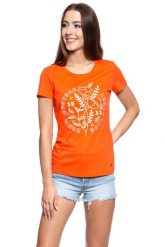 MUSTANG T SHIRT DAMSKI Alexia C Print 1009868 7096. Brązowe t-shirty damskie Mustang, s, bez wzorów, bez kołnierzyka. W wyprzedaży za 39.99 zł.