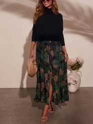 LA Angels Spódnica w kolorze granatowo-zielonym rozmiar: XL. Niebieskie spódnice damskie LA Angels, na co dzień, xl, bez wzorów, maxi. Za 152.99 zł.