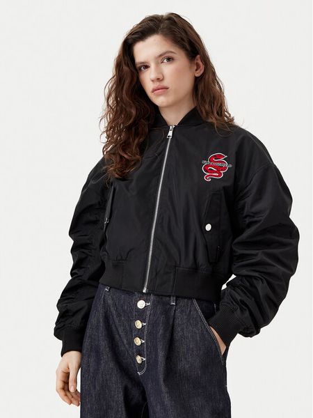 KARL LAGERFELD Kurtka bomber A1W14039 Czarny Regular Fit. Czarne kurtki damskie KARL LAGERFELD, bez wzorów, z syntetyku, bez kaptura. Za 849.99 zł.