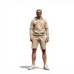 Bluza z kapturem Home Wear – kolor piaskowy. Brązowe bluzy damskie HOME DELUXE, l, bez wzorów, z bawełny, z kapturem. Za 167.00 zł.
