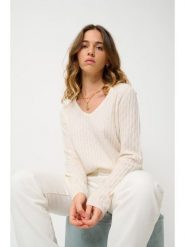 AUTHENTIC CASHMERE Kaszmirowy sweter "Grasmoor" w kolorze kremowym rozmiar: M. Brązowe swetry klasyczne damskie AUTHENTIC CASHMERE, m, z kaszmiru, bez kołnierzyka. Za 371.59 zł.