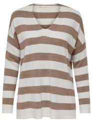 ONLY Sweter w kolorze kremowo-jasnobrązowym rozmiar: XS. Brązowe swetry klasyczne damskie Only, xs, bez kołnierzyka. Za 43.88 zł.