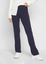 Legginsy z bawełny Flared Leg. Niebieskie legginsy damskie bonprix, bez wzorów, z bawełny. Za 67.99 zł.