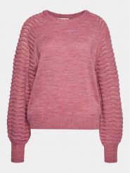 ICHI Sweter 20119716 Różowy Regular Fit. Czerwone swetry klasyczne damskie ICHI, l, z syntetyku, bez kołnierzyka. W wyprzedaży za 109.99 zł.