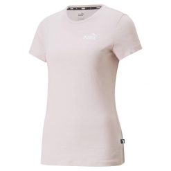 Koszulka fitens damska Puma ESS+ Embroidery Tee. Czerwone bluzki damskie Puma, s, bez wzorów, bez kołnierzyka, bez ramiączek. Za 89.00 zł.