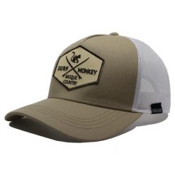 Czapka Trucker - 5 Paneli / Z recyklingu / Jeden rozmiar (Beżowy/Biały). Brązowe czapki damskie SURF MONKEY, z aplikacjami. Za 159.95 zł.