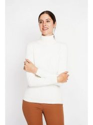 ASSUILI Golf w kolorze białym rozmiar: 38. Białe golfy damskie Assuili, bez wzorów, bez ramiączek. Za 108.99 zł.