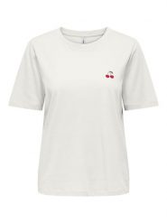 ONLY Koszulka w kolorze białym rozmiar: XL. Białe bluzki damskie Only, xl, bez wzorów, z bawełny, bez kołnierzyka, bez ramiączek. Za 52.79 zł.