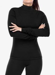 Bluza termoaktywna damska Super.natural B Hot Turtleneck. Czarne bluzy damskie super.natural, l, bez wzorów, z elastanu, bez kaptura. Za 417.99 zł.
