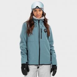 Kurtka snowboardowa damska W2-W Beluga. Niebieskie kurtki sportowe damskie SIROKO, xl, bez wzorów, z softshellu, bez kaptura. W wyprzedaży za 500.65 zł.