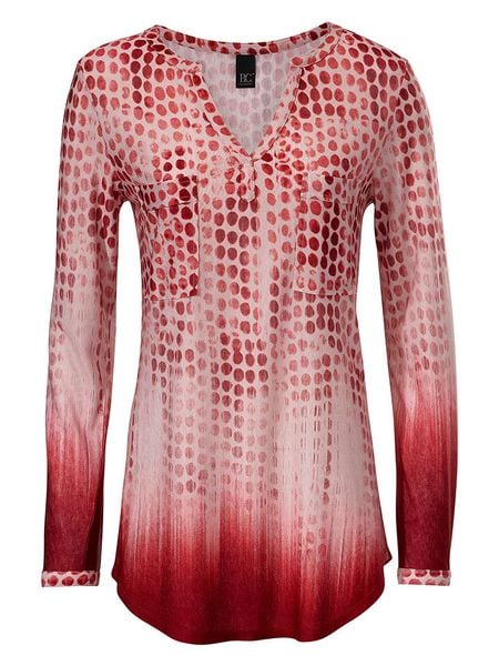 Heine Bluzka w kolorze czerwonym rozmiar: 46. Czerwone bluzki damskie Heine, bez wzorów, z wiskozy, bez kołnierzyka, bez ramiączek. Za 110.04 zł.