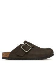 Birkenstock Klapki Boston Wire Buckle 1032762 Brązowy ciemny. Brązowe klapki damskie Birkenstock, bez wzorów, z nubiku, bez obcasa, bez zapięcia. Za 779.99 zł.
