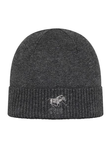Polo Sylt Wełniana czapka w kolorze antracytowym rozmiar: onesize. Czarne czapki damskie Polo Sylt, bez wzorów, prążkowane. Za 104.89 zł.