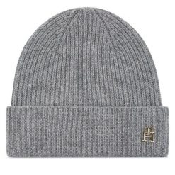 Czapka Tommy Hilfiger. Szare czapki damskie Tommy Hilfiger, na zimę, bez wzorów. Za 379.99 zł.