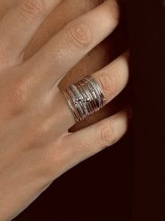 Eclat d'Argent Srebrny pierścionek rozmiar: 54. Szare pierścionki damskie Eclat d'Argent, srebrne. Za 193.24 zł.