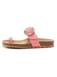 Billowy Skórzane japonki w kolorze jasnoróżowym rozmiar: 37. Różowe klapki damskie Billowy, bez wzorów, z otwartym noskiem, bez obcasa, bez zapięcia. Za 173.99 zł.