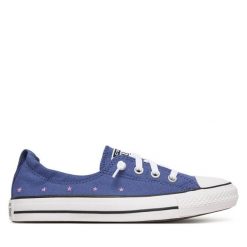 Trampki Converse. Niebieskie trampki damskie Converse, bez wzorów, bez zapięcia. Za 249.99 zł.