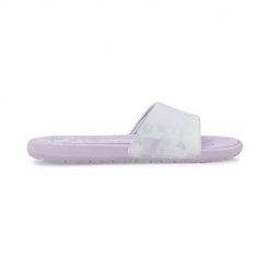 Klapki damskie Puma Cool Cat Hazy. Fioletowe klapki damskie Puma, bez wzorów, z materiału, bez obcasa, bez zapięcia. Za 156.00 zł.