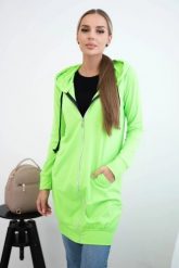 Bluza sukienkowa z kapturem zielony neon. Zielone bluzy damskie KESI, l, bez wzorów, z bawełny, z kapturem. Za 234.40 zł.