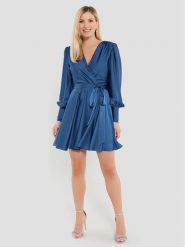 Swing Sukienka koktajlowa 5AE05300 Granatowy Regular Fit. Niebieskie sukienki damskie Swing, bez wzorów, z syntetyku, wizytowe, bez ramiączek. Za 739.99 zł.