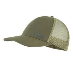 Czapka z daszkiem bawełniana Rab Trucker Logo Cap. Zielone czapki z daszkiem damskie RAB, na zimę, bez wzorów, z bawełny. Za 119.99 zł.