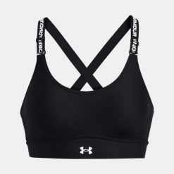 Biustonosz sportowy Under Armour Infinity 2.0 Mid Sports Bra. Czarne biustonosze sportowe damskie Under Armour, bez wzorów. Za 177.99 zł.