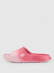 4F Klapki damskie - różowe 41. Czerwone klapki damskie 4F, bez wzorów, z materiału, bez obcasa, bez zapięcia. Za 79.99 zł.