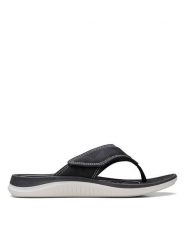 Clarks Japonki w kolorze czarnym rozmiar: 38. Czarne klapki damskie Clarks, bez wzorów, z otwartym noskiem, bez obcasa, bez zapięcia. Za 128.25 zł.