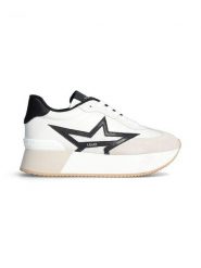 Liu Jo Skórzane sneakersy w kolorze biało-czarnym rozmiar: 40. Białe obuwie sportowe damskie Liu Jo, z materiału, bez zapięcia. Za 414.95 zł.