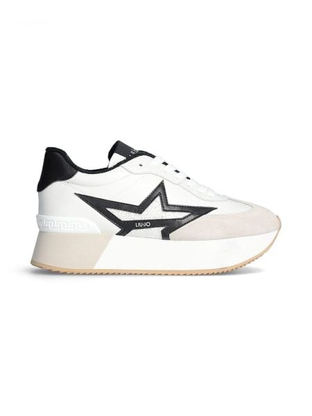 Liu Jo Skórzane sneakersy w kolorze biało-czarnym rozmiar: 40. Białe obuwie sportowe damskie Liu Jo, z materiału, bez zapięcia. Za 414.95 zł.