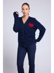 Maison Héritage Cashmere Kaszmirowy kardigan w kolorze granatowym rozmiar: M. Niebieskie kardigany damskie Maison Héritage Cashmere, m, bez wzorów, z kaszmiru. Za 568.34 zł.