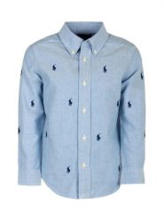 Polo Ralph Lauren Koszula 322878876001 Błękitny Regular Fit. Niebieskie koszule chłopięce Polo Ralph Lauren, bez wzorów, z bawełny, bez kołnierzyka, bez ramiączek. Za 269.99 zł.