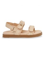 Steve Madden Sandały w kolorze beżowym rozmiar: 39. Brązowe sandały damskie Steve Madden, bez wzorów, z otwartym noskiem, bez obcasa, bez zapięcia. Za 254.14 zł.