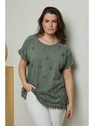 Curvy Lady Koszulka w kolorze khaki rozmiar: 40/42. Brązowe bluzki damskie Curvy Lady, bez wzorów, z koronki, bez kołnierzyka, bez ramiączek. Za 79.03 zł.