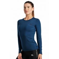 Koszulka termoaktywna fitness damska Rough Radical Efficient II. Niebieskie koszulki damskie ROUGH RADICAL, l, bez wzorów, bez kołnierzyka, bez ramiączek. W wyprzedaży za 84.15 zł.