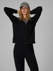 4F Bluza dresowa regular z kapturem damska - czarna XXL. Czarne kardigany damskie 4F, xxl, bez wzorów, z dresówki. Za 169.99 zł.
