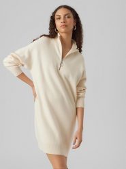 Vero Moda Sukienka w kolorze kremowym rozmiar: M. Brązowe sukienki damskie Vero Moda, bez wzorów, bez ramiączek. Za 162.49 zł.