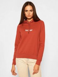 LEE ESSENTIAL HOODIE DAMSKA BLUZA Z KAPTUREM RED OCHRE L53WTXOE 112112593. Brązowe bluzy damskie Lee, l, bez wzorów, z kapturem. Za 149.99 zł.
