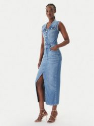 Liu Jo Sukienka jeansowa UA6123 D0309 Niebieski Regular Fit. Niebieskie sukienki damskie Liu Jo, bez wzorów, z bawełny, bez ramiączek. Za 1,019.00 zł.