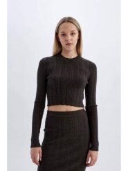 DeFacto Sweter w kolorze antracytowym rozmiar: M. Czarne swetry klasyczne damskie DeFacto, m, prążkowane, bez kołnierzyka. Za 126.99 zł.