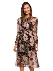 Stylove Sukienka w kolorze czarnym ze wzorem rozmiar: L. Czarne sukienki damskie Stylove, bez wzorów, bez ramiączek. Za 163.26 zł.