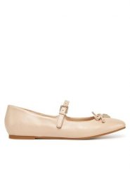 Guess Baleriny FLJKAY LEA02 Beżowy. Brązowe balerinki damskie Guess, z aplikacjami, ze skóry. Za 309.99 zł.