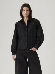 Levi's Koszula w kolorze czarnym rozmiar: M. Czarne koszule damskie Levi's, m, bez wzorów, z bawełny, bez kołnierzyka, bez ramiączek. Za 150.72 zł.