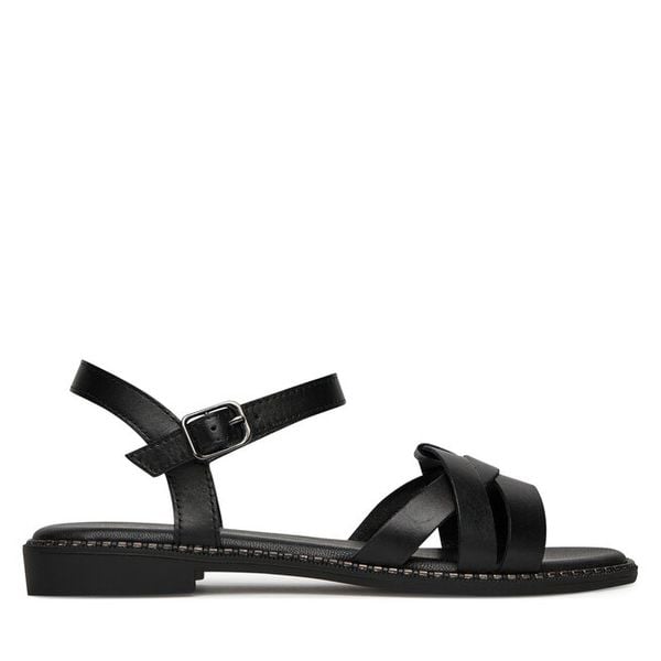 Sandały Lasocki. Czarne sandały damskie Lasocki, bez wzorów, bez obcasa, na płaskiej podeszwie, bez zapięcia. Za 149.99 zł.