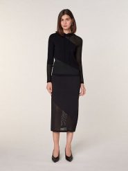 Rodier Wełniany sweter w kolorze czarnym rozmiar: XL. Czarne swetry klasyczne damskie Rodier, xl, prążkowane, bez kołnierzyka. Za 391.99 zł.